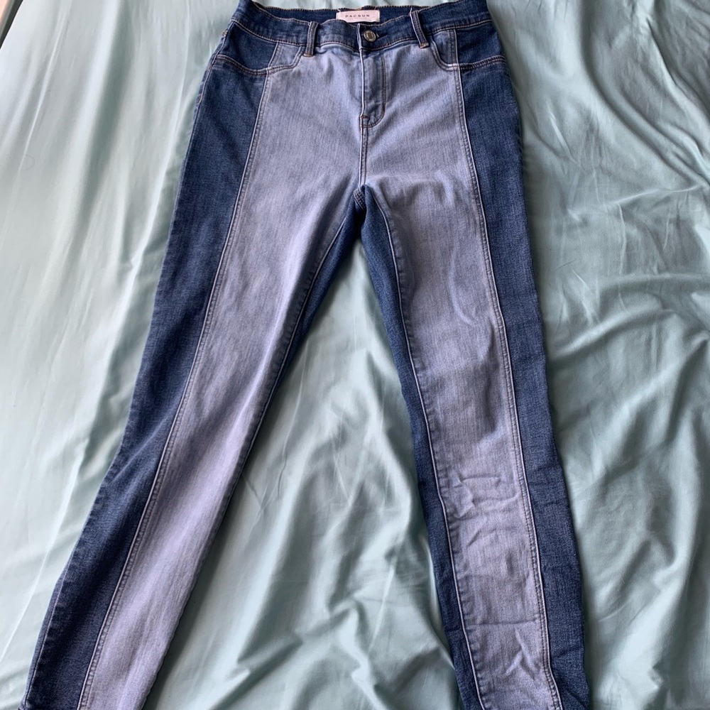 Two tone high rise ankle jegging size 27